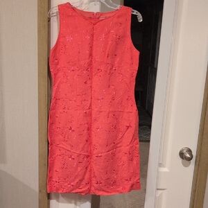 Jessica Howard Coral Embroidered Sleeveless Shift Dress